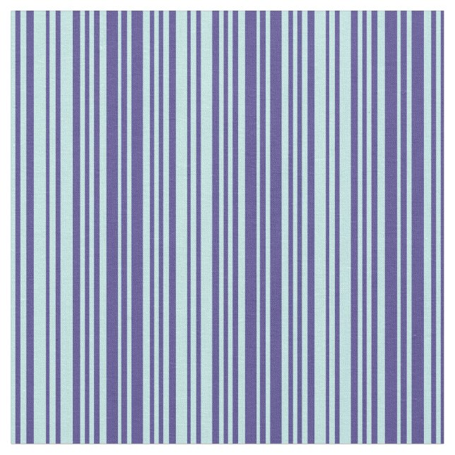 Turquoise & Dark Slate Blue Lines Pattern Fabric (Close Up)