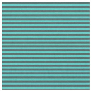 Turquoise & Dark Slate Grey Lined Pattern Fabric