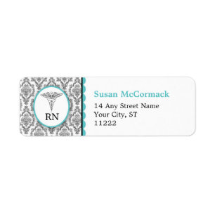 Turquoise de noir de caducée de damassé de BSN R