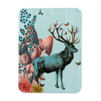 Turquoise Deer in Mushroom Forest 2