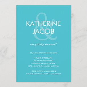 Turquoise des Invitations Wedding showers d'Ampers