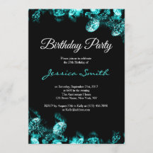 Turquoise Diamond Birthday Party Invite