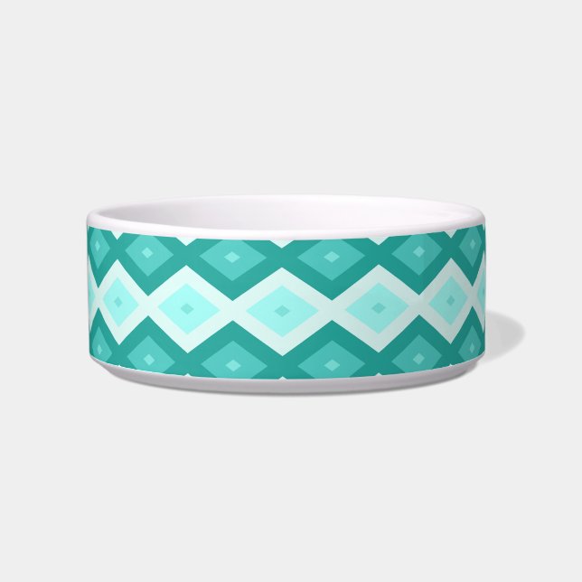 Turquoise diamond pattern bowl (Front)