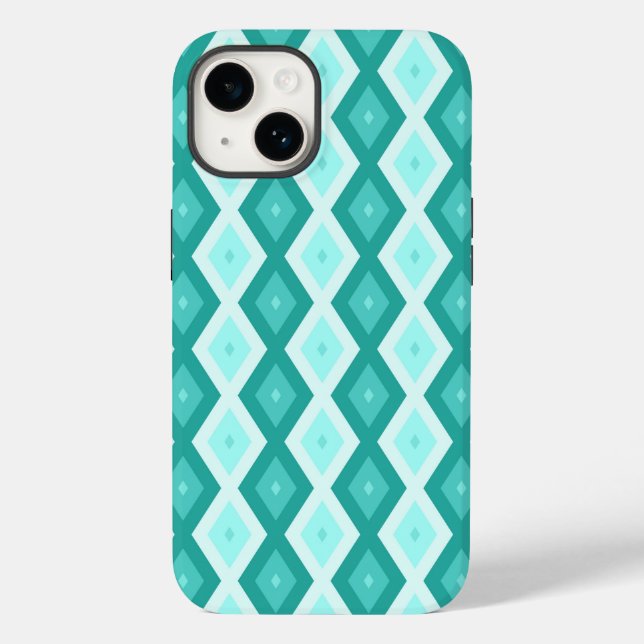 Turquoise diamond pattern Case-Mate iPhone case (Back)