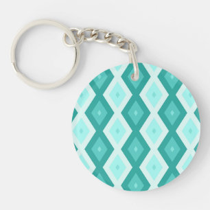 Turquoise diamond pattern keychain