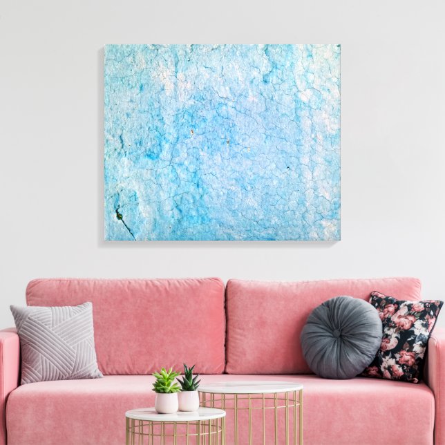 Turquoise Distressed Grunge Texture Canvas Print (Insitu(LivingRoom))