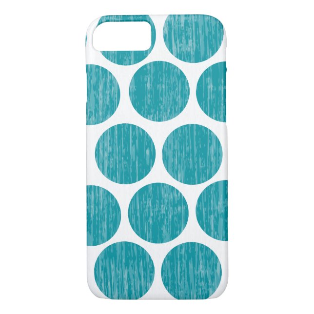 Turquoise Distressed Polka Dot iPhone 7 Case-Mate iPhone Case (Back)
