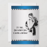 Turquoise Diva Anniversaire Fête Invitation