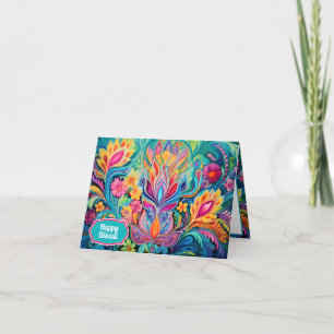 Turquoise  Diwali Dreamscape Holiday Card