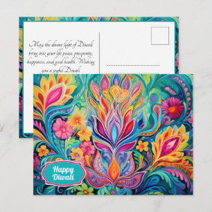 Turquoise Diwali Dreamscape Postcard