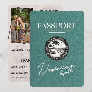 Turquoise Dominican Republic Passport Save The Date