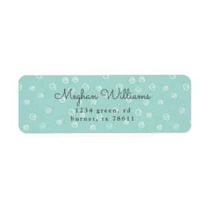 turquoise doodle swirl modern return address