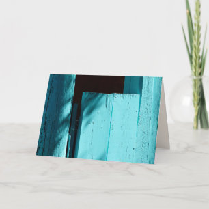Turquoise Door, Blank Greeting Card