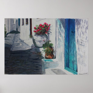 Turquoise Door Poster