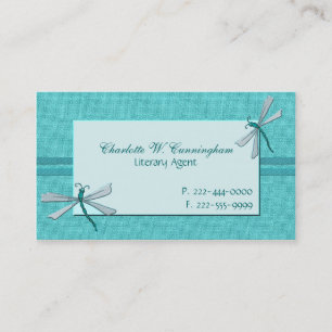 Turquoise Dragonflies Custom Business Card
