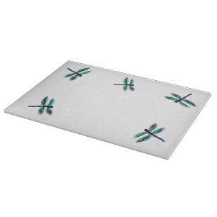 Turquoise Dragonfly Art Cutting Board