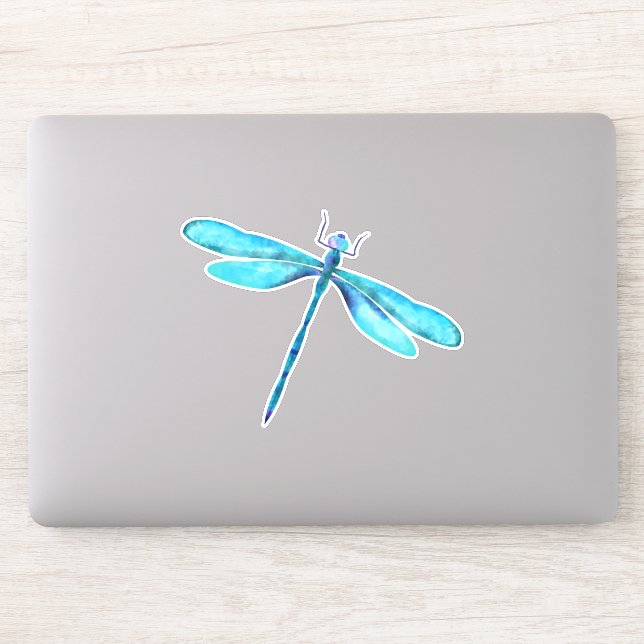 Turquoise Dragonfly Custom - Sticker Vinyl Coupé (Ordinateur)