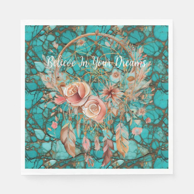 Turquoise Dream Catcher  Napkin (Front)