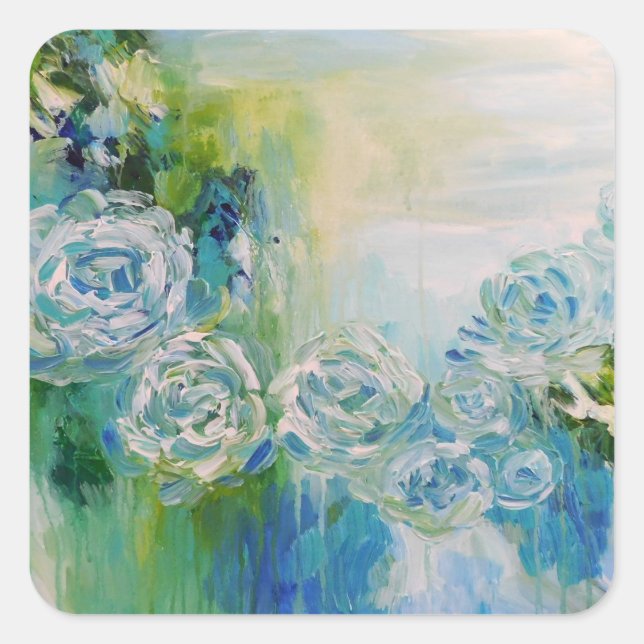 Turquoise Dream Square Sticker (Front)