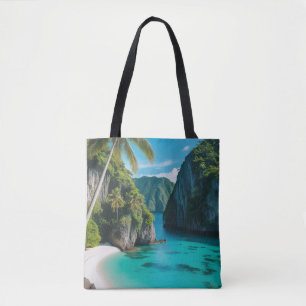 "Turquoise Dreams in Your Hands – Tropical Cove  Tote Bag