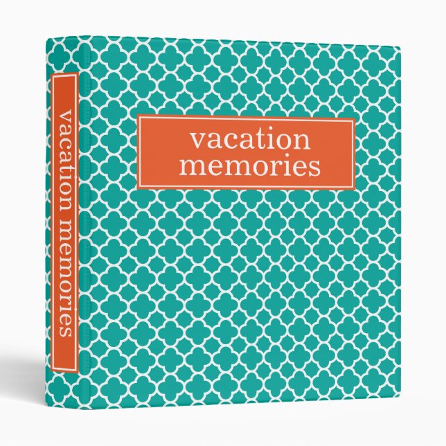 Turquoise du classeur | et Quatrefoil orange (Devant/Côté)