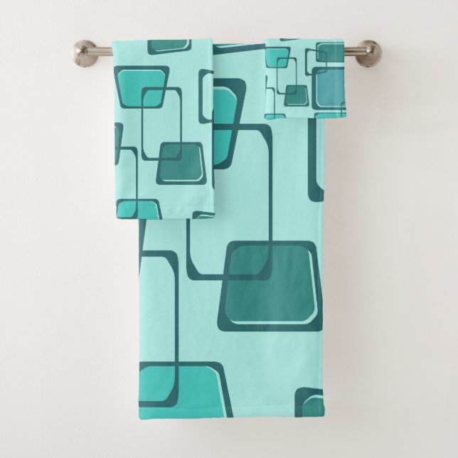 Turquoise du milieu du siècle Carré biaisé (En situation)