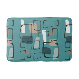 Turquoise Eames Style Art Bath Mat