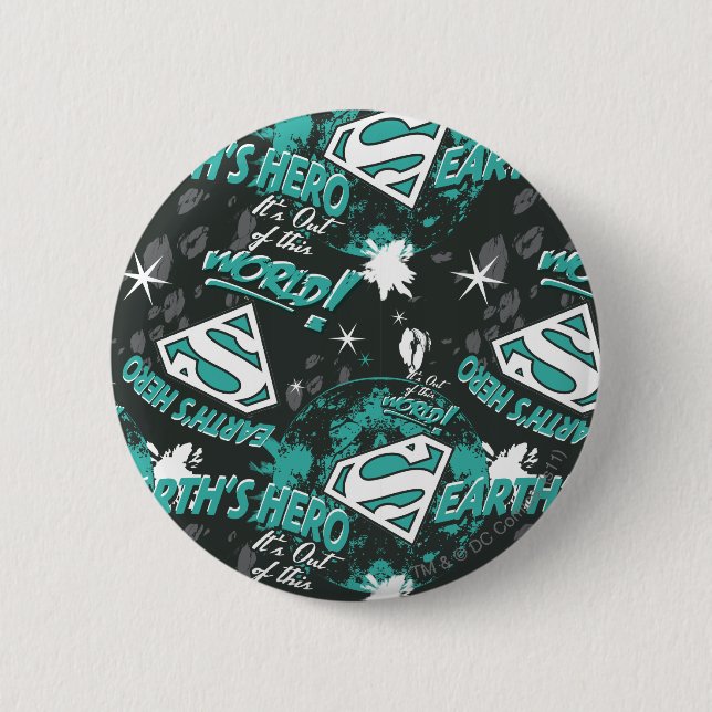 Turquoise - Earth's Hero 2 Inch Round Button (Front)