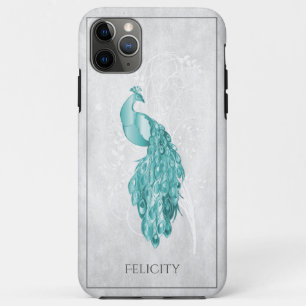 Turquoise Elegant Peacock Coque-Mate coque iphone