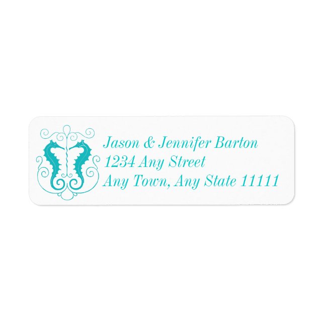 Turquoise Elegant  Seahorses Nautical (Front)