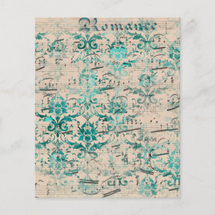 turquoise ephemera music paper
