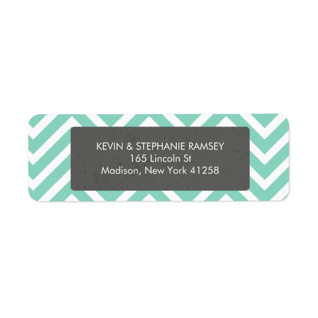 Turquoise et blanc Chevron (Devant)