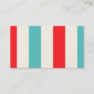 Turquoise et Carte de visite à rayures rouges