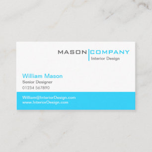 Turquoise et carte de visite d'entreprise blanc