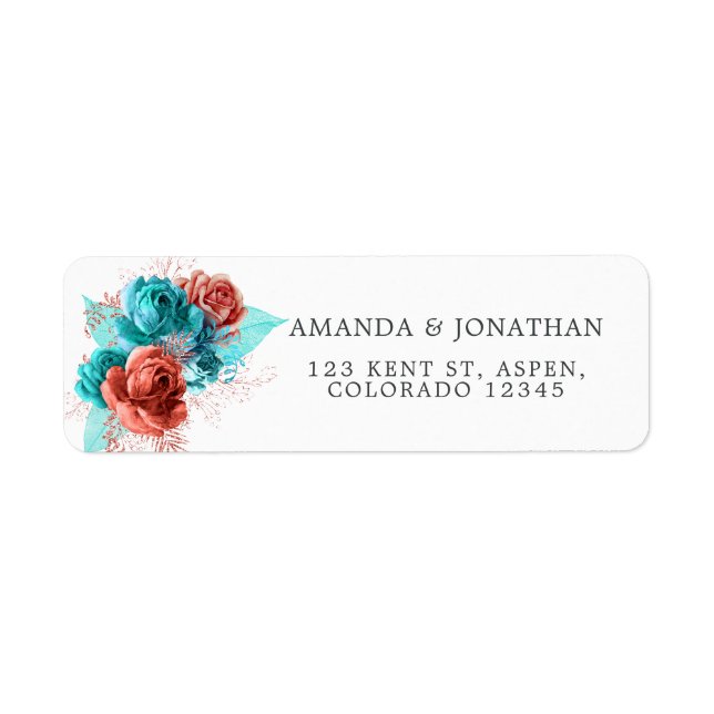 Turquoise et corail Mariage tropical (Devant)