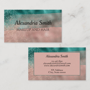 Turquoise et doux Blush Pink Ombre Carte de visite