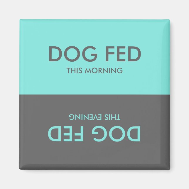 Turquoise et gris | Aimant de rappel pour animaux  (Devant)