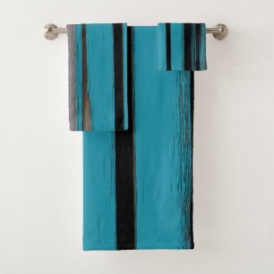 Turquoise Et Noire - Bandes D'Art Abstraites