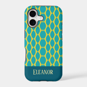 Turquoise et Or Géométrique Abstrait