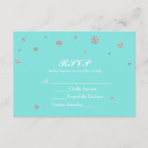 Turquoise et Paillettes d'Argent Confettis RSVP