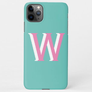 Turquoise et rose initial iPhone 11Pro Max Coque
