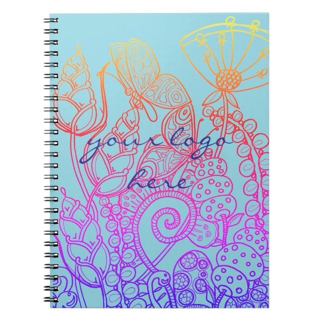 Turquoise Fantasy Butterfly  Notebook (Front)
