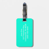 Turquoise Fastpitch Silhouette Luggage Tag (Back Vertical)