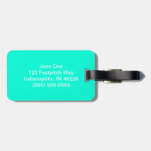 Turquoise Fastpitch Silhouette Luggage Tag (Back Horizontal)