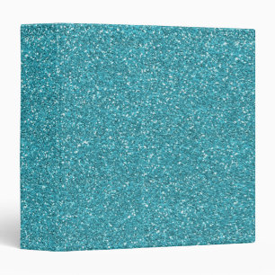 Turquoise Faux Glitter Binder