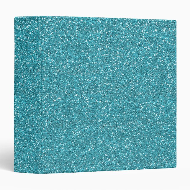 Turquoise Faux Glitter Binder (Front/Spine)