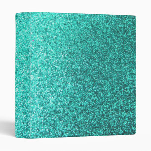 Turquoise faux glitter graphic binder
