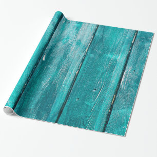 Turquoise Fence Wrapping Paper