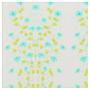 Turquoise Floral Designer Fabric