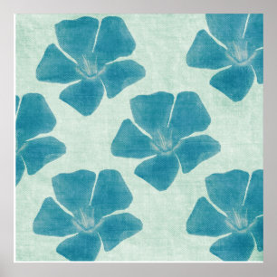 Turquoise Flower Print